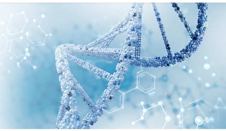 Genomic data and DNA illustration